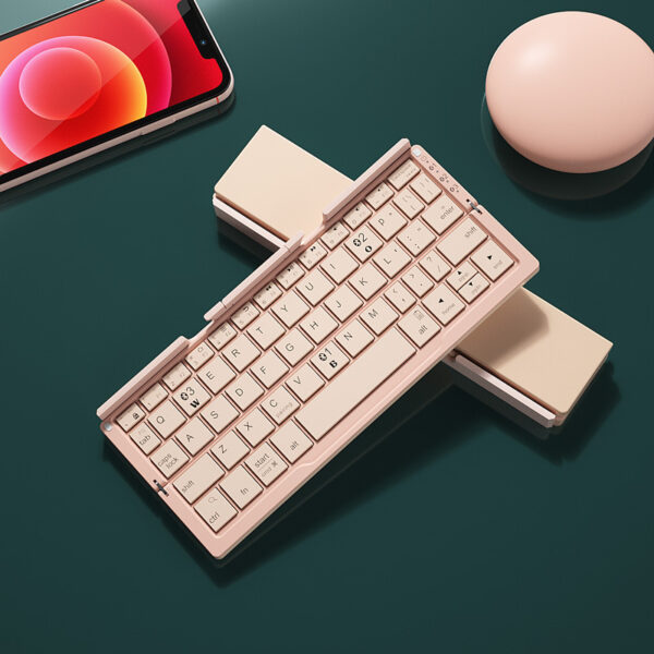 Mini Folding Bluetooth Keyboard Wireless Keypad Support3 Devices With Stand Rechargeable Foldable Keyboard For Phone Tablet - Imagen 8