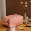 Three-layer Double Zipper U-shaped Design Cosmetic Bag Fashion High Capacity Make Up Bags Portable Pu Leather Storage Bag For Skin Care Products - Imagen 10