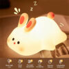 Cute LED Night Light Touch Sensor Cartoon Kid's Nightlights Big Face Rabbit Silicone Night Light Christmas Gift Bedside Lamp Home Decor - Imagen 6