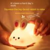 Cute LED Night Light Touch Sensor Cartoon Kid's Nightlights Big Face Rabbit Silicone Night Light Christmas Gift Bedside Lamp Home Decor - Imagen 5