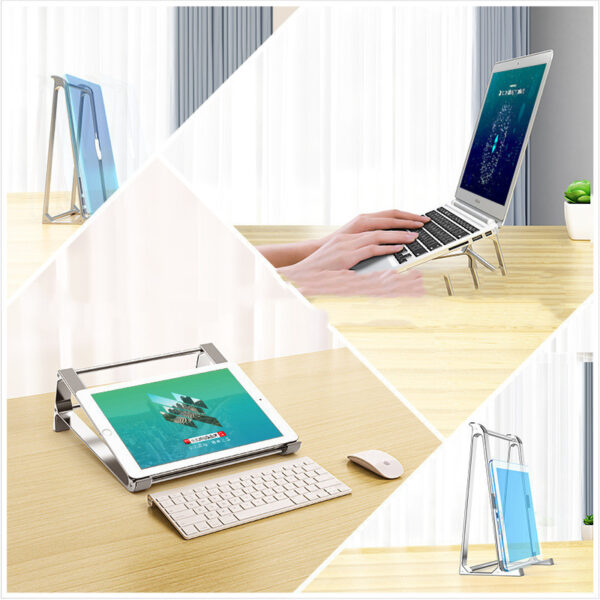 Portable Laptop Holder Stand Base Aluminum Alloy Computer Notebook PC Riser Computer Laptop Holder Cooling Bracket Riser Portable Laptop Holder Stand Base Aluminum Alloy Computer Notebook PC Riser - Imagen 5