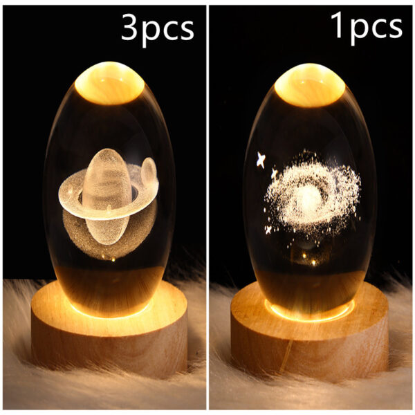 LED Night Light Galaxy Crystal Ball Table Lamp 3D Planet Moon Lamp Bedroom Home Decor For Kids Party Children Birthday Gifts - Imagen 6
