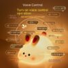 Cute LED Night Light Touch Sensor Cartoon Kid's Nightlights Big Face Rabbit Silicone Night Light Christmas Gift Bedside Lamp Home Decor - Imagen 3