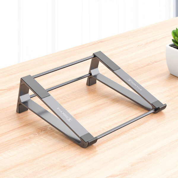 Portable Laptop Holder Stand Base Aluminum Alloy Computer Notebook PC Riser Computer Laptop Holder Cooling Bracket Riser Portable Laptop Holder Stand Base Aluminum Alloy Computer Notebook PC Riser - Imagen 2