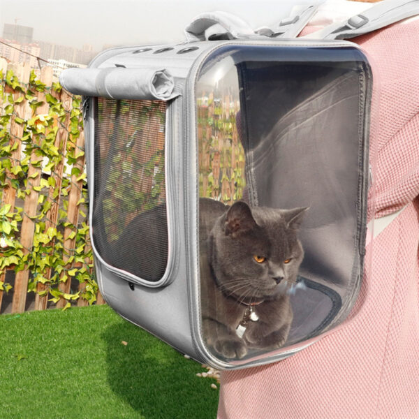 Pet Cat Carrier Backpack Breathable Cat Travel Outdoor Shoulder Bag For Small Dogs Cats Portable Packaging Carrying Pet Supplies - Imagen 4