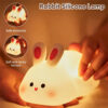 Cute LED Night Light Touch Sensor Cartoon Kid's Nightlights Big Face Rabbit Silicone Night Light Christmas Gift Bedside Lamp Home Decor - Imagen 10