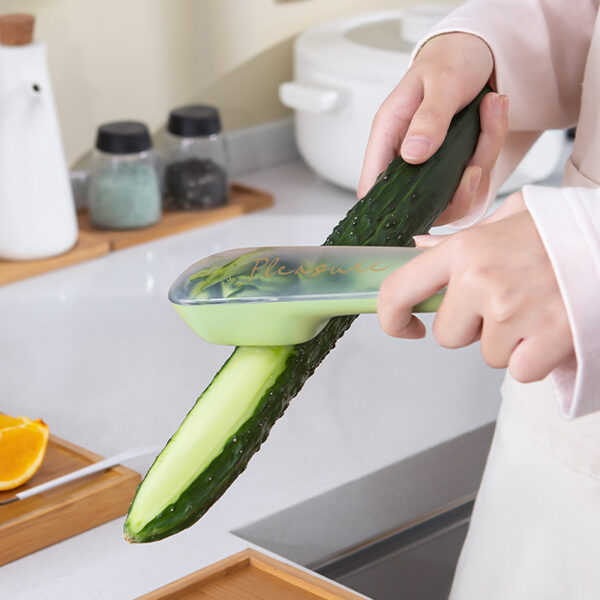 Storage Type Peeling Knife Potato Cucumber Peeler With Storage Tube Apple Fruit Vegetable Scratcher Household Kitchen Gadge - Imagen 4