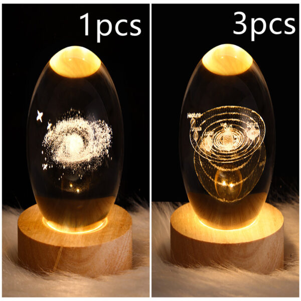 LED Night Light Galaxy Crystal Ball Table Lamp 3D Planet Moon Lamp Bedroom Home Decor For Kids Party Children Birthday Gifts - Imagen 8