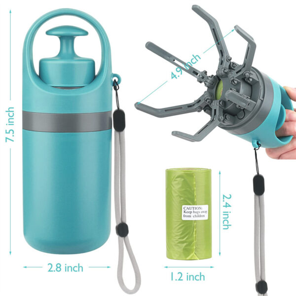 Portable Lightweight Dog Pooper Scooper With Built-in Poop Bag Dispenser Eight-claw Shovel For Pet Toilet Picker Pet Products - Imagen 7