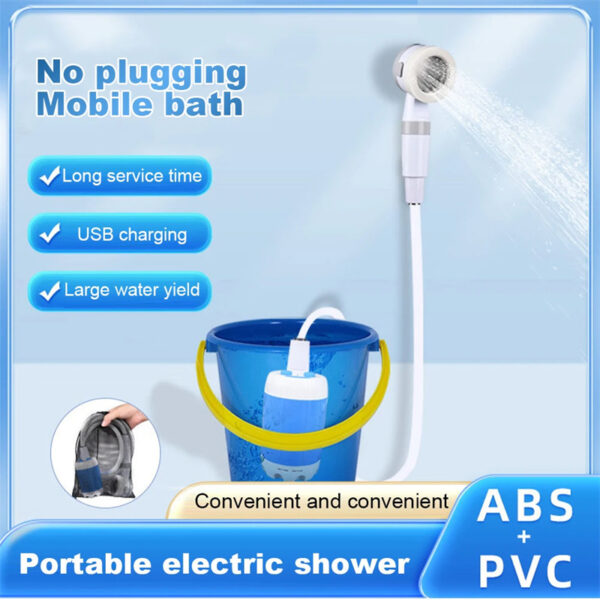Outdoor Camping Shower Portable Electric Shower Gadgets Waterproof 5000mAh Rechargeable Battery Powered For Hiking Traveling - Imagen 4