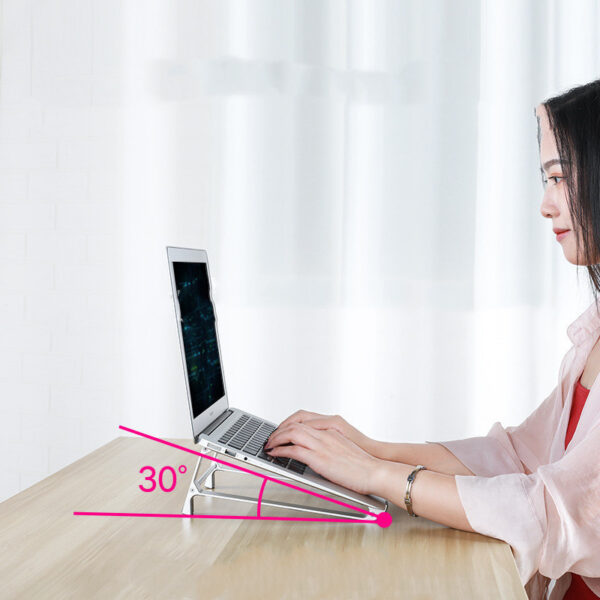 Portable Laptop Holder Stand Base Aluminum Alloy Computer Notebook PC Riser Computer Laptop Holder Cooling Bracket Riser Portable Laptop Holder Stand Base Aluminum Alloy Computer Notebook PC Riser - Imagen 3