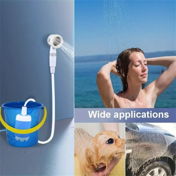 Outdoor Camping Shower Portable Electric Shower Gadgets Waterproof 5000mAh Rechargeable Battery Powered For Hiking Traveling - Imagen 5
