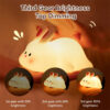 Cute LED Night Light Touch Sensor Cartoon Kid's Nightlights Big Face Rabbit Silicone Night Light Christmas Gift Bedside Lamp Home Decor - Imagen 9